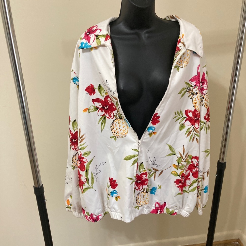 Plus Size Floral Coat